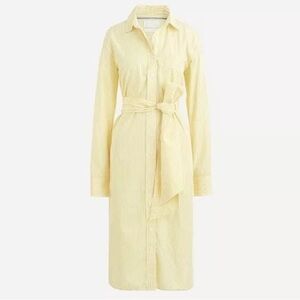 J Crew Classic-fit crisp shirtdress Yellow Stripe Size 14‎
